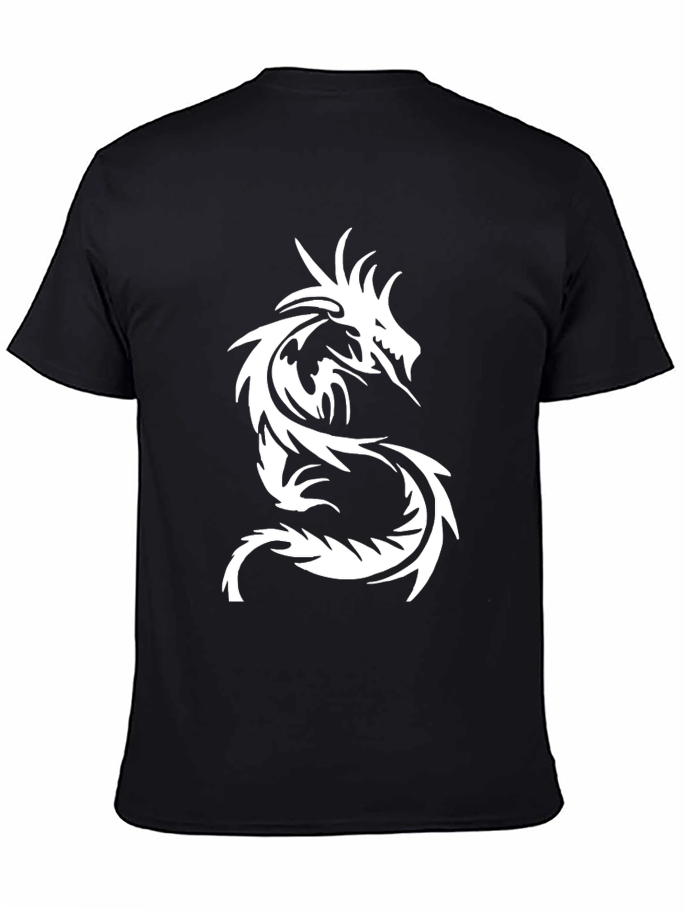 Mens Black Dragon Graphic Tee - Stylish & Bold