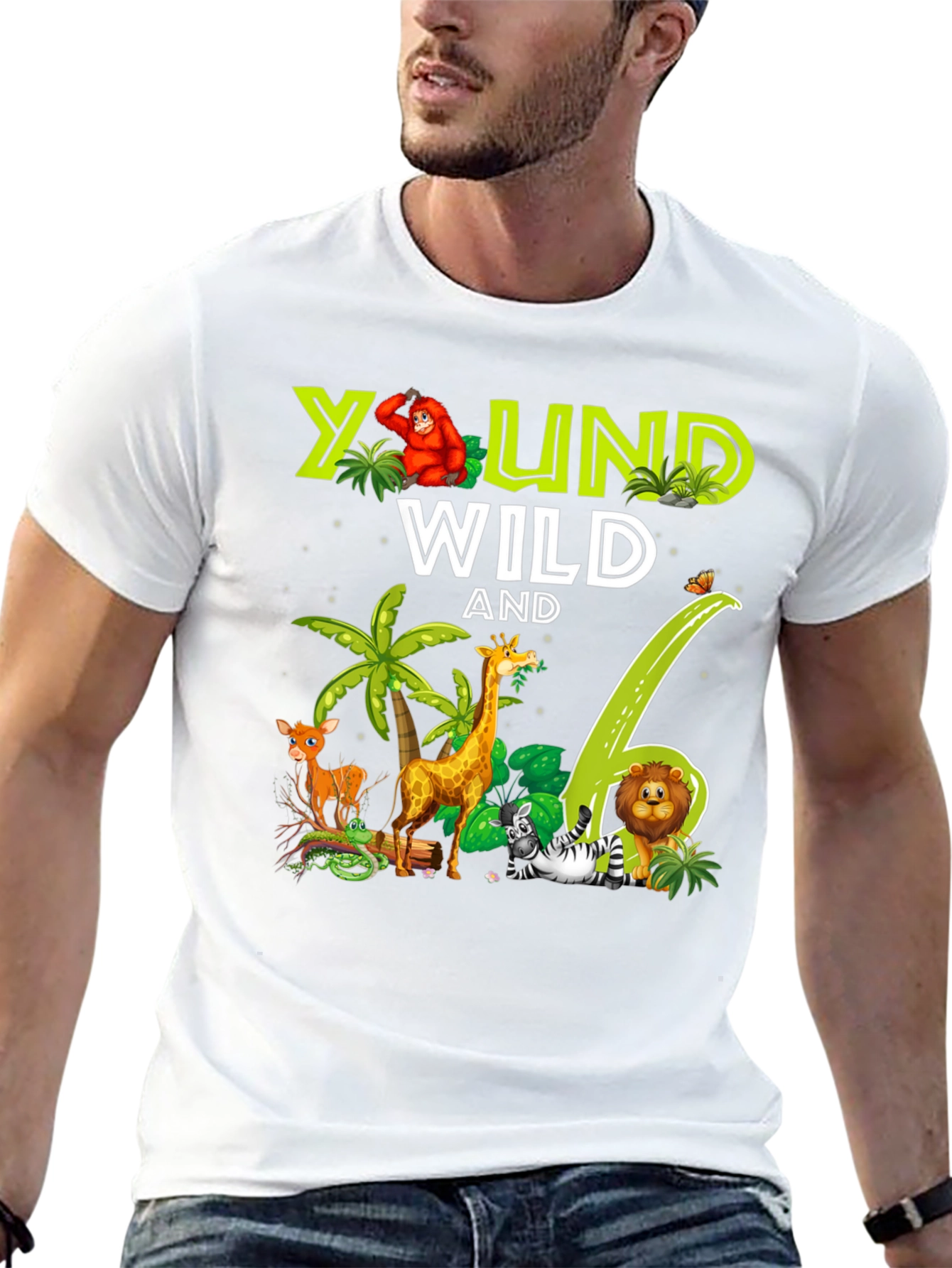 Young Wild and 6th Birthday Safari T-Shirt