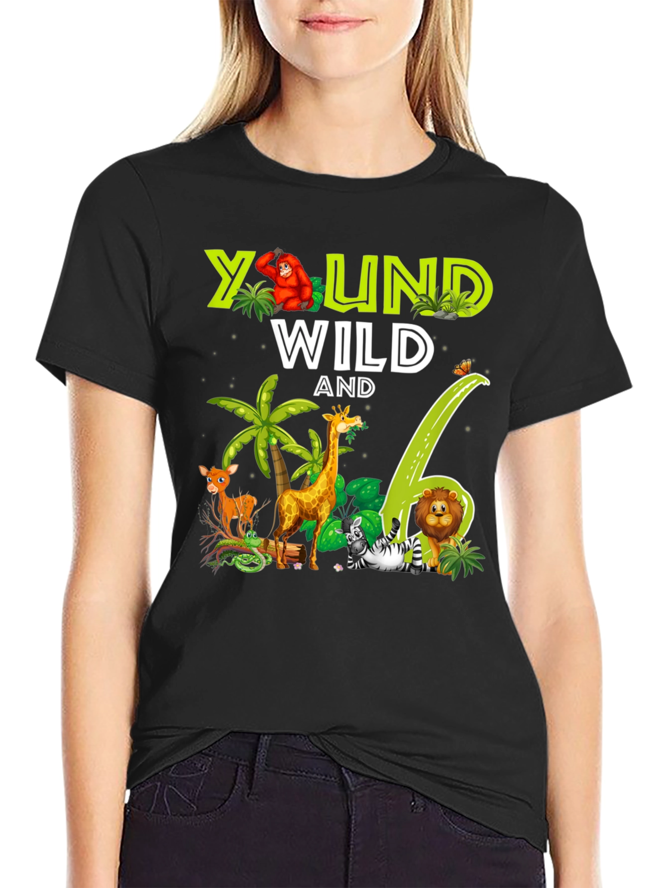 Young Wild and 6th Birthday Safari T-Shirt