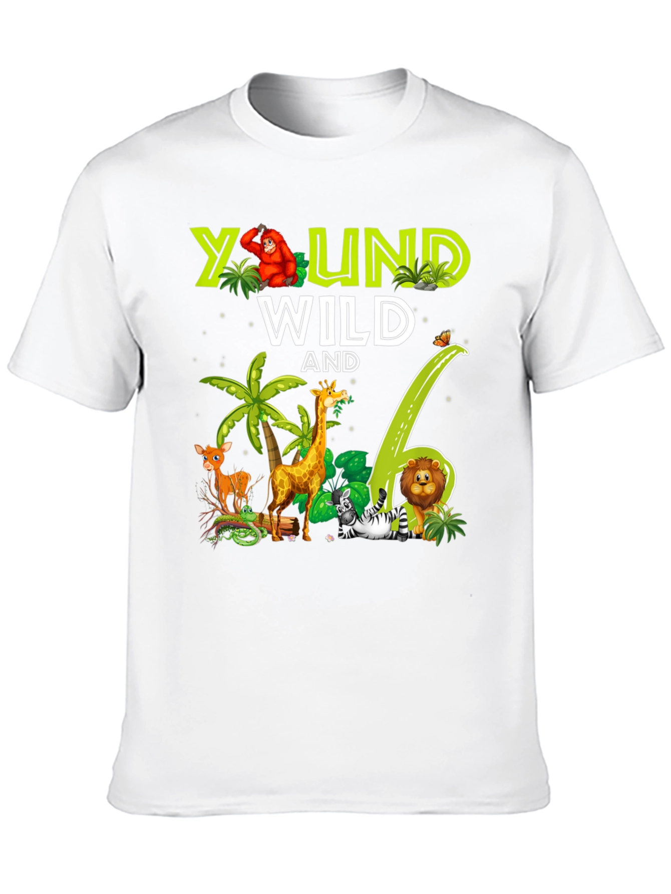 Young Wild and 6th Birthday Safari T-Shirt
