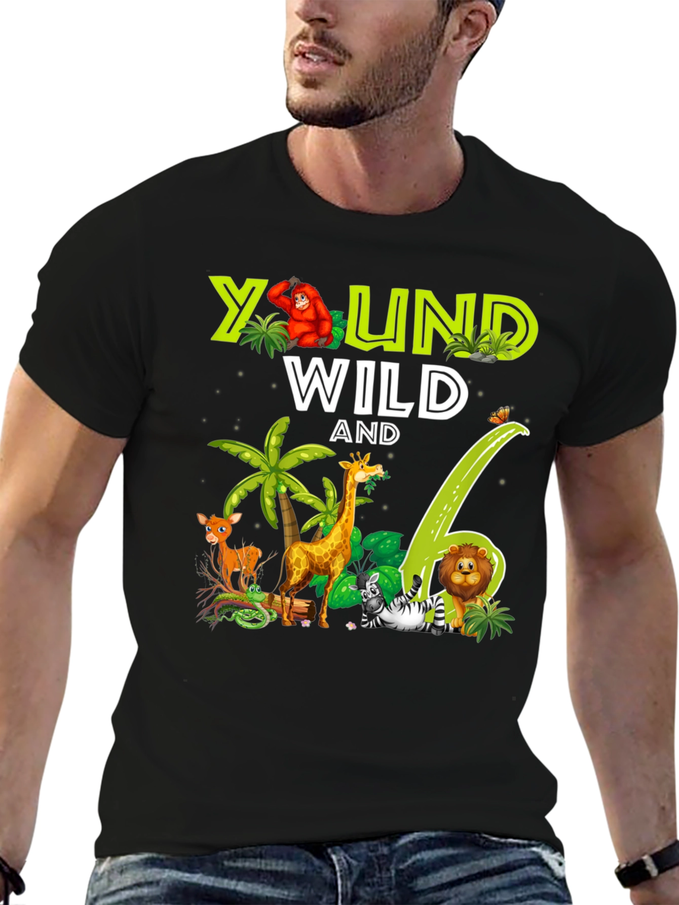 Young Wild and 6th Birthday Safari T-Shirt