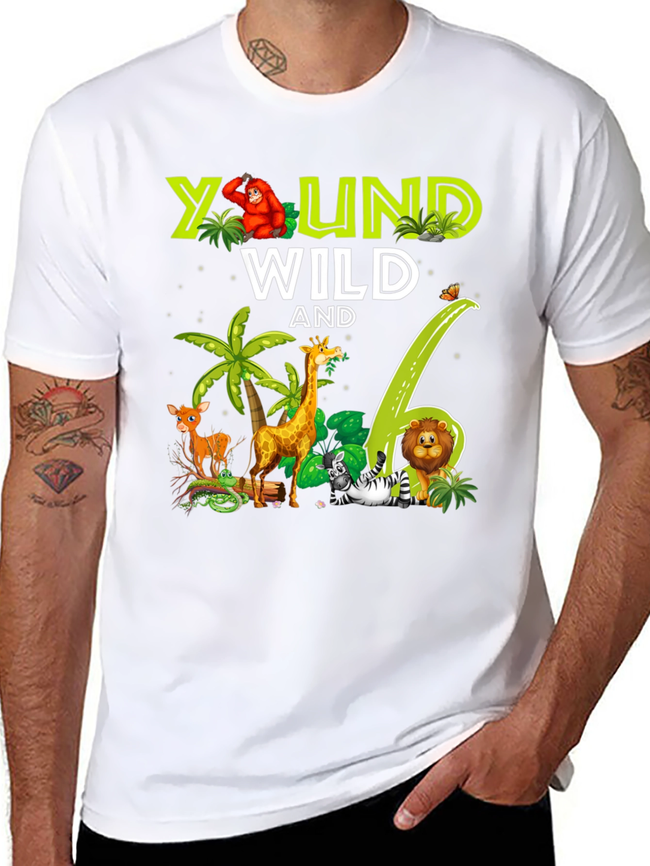 Young Wild and 6th Birthday Safari T-Shirt