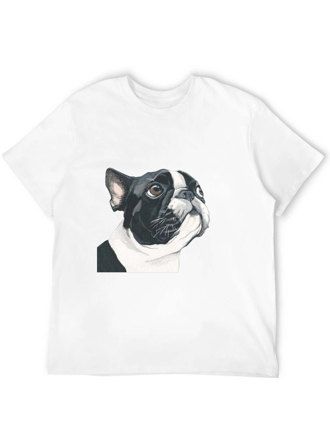 Boston Terrier Graphic Tee - Black Cotton Blend