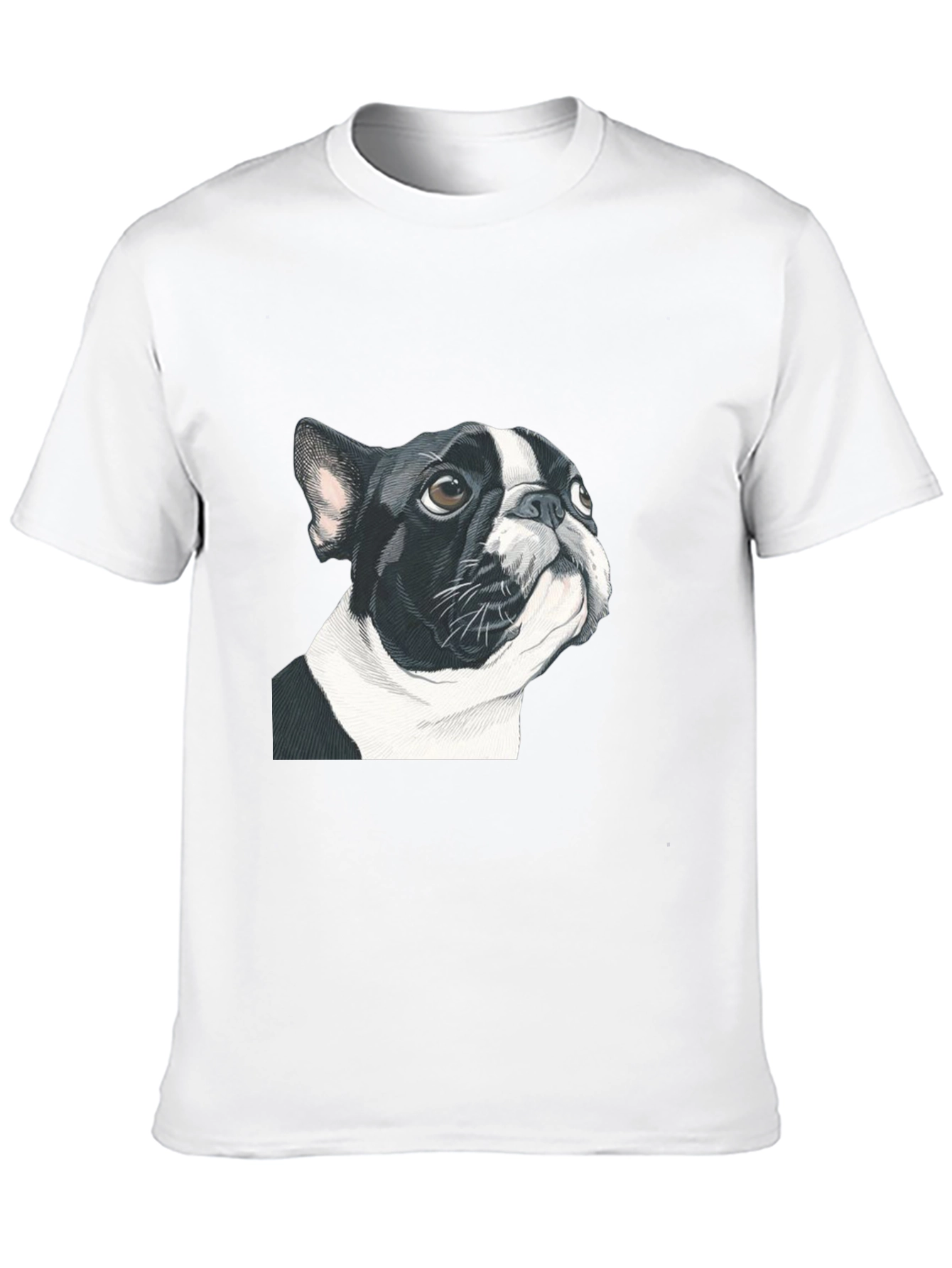 Boston Terrier Graphic Tee - Black Cotton Blend