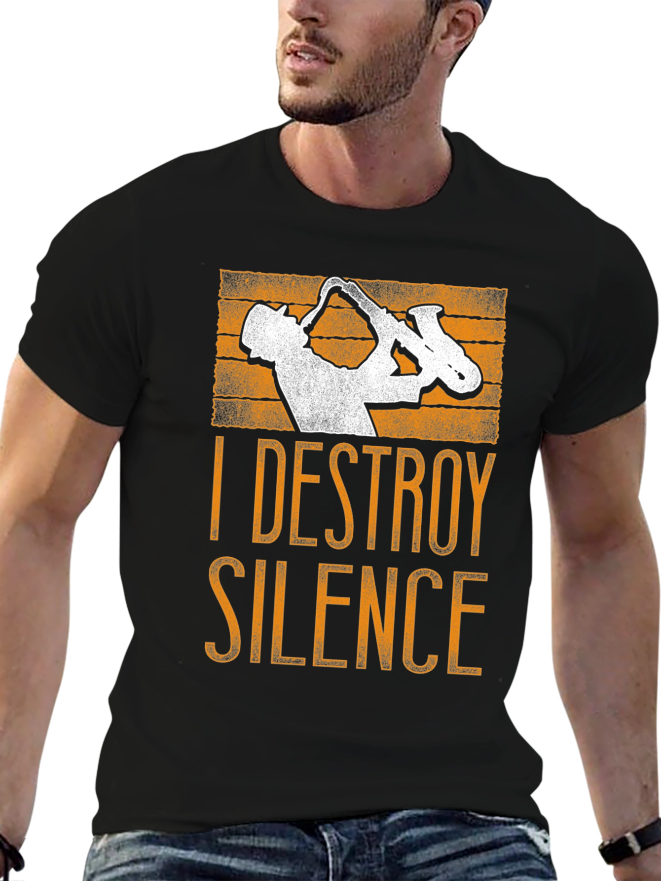 Destroy Silence Saxophone Graphic Tee