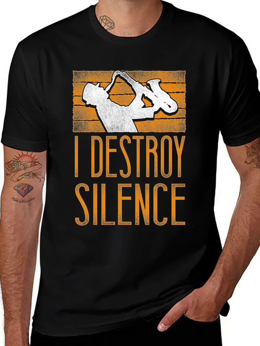 Destroy Silence Saxophone Graphic Tee