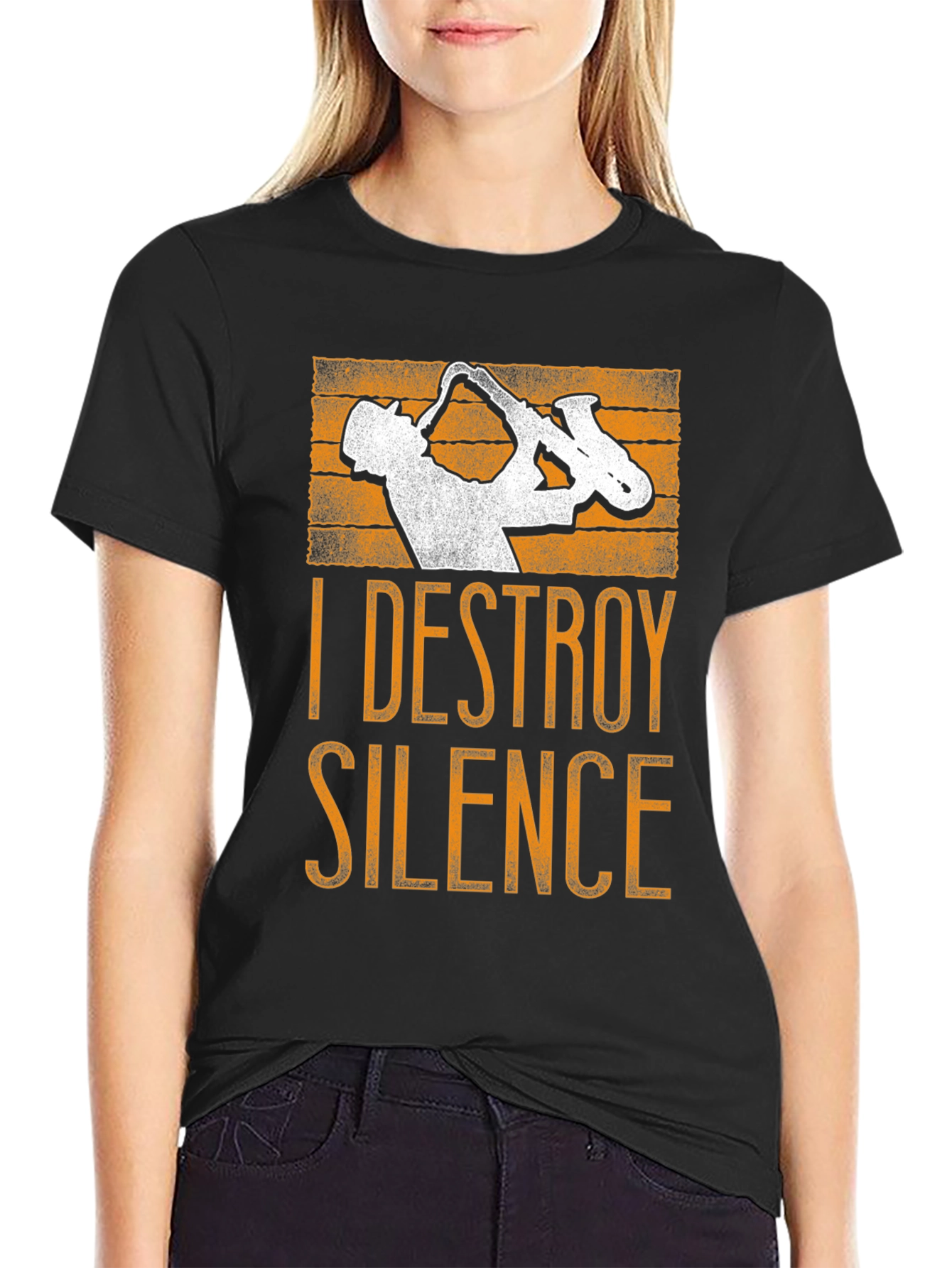 Destroy Silence Saxophone Graphic Tee