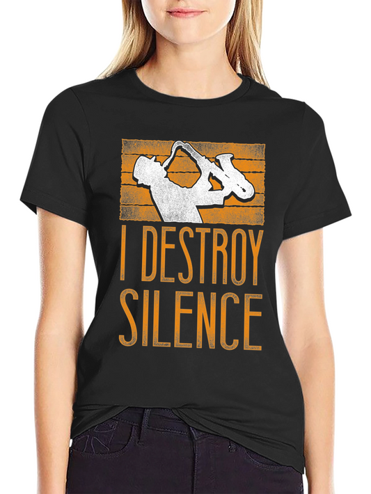 Destroy Silence Saxophone Graphic Tee