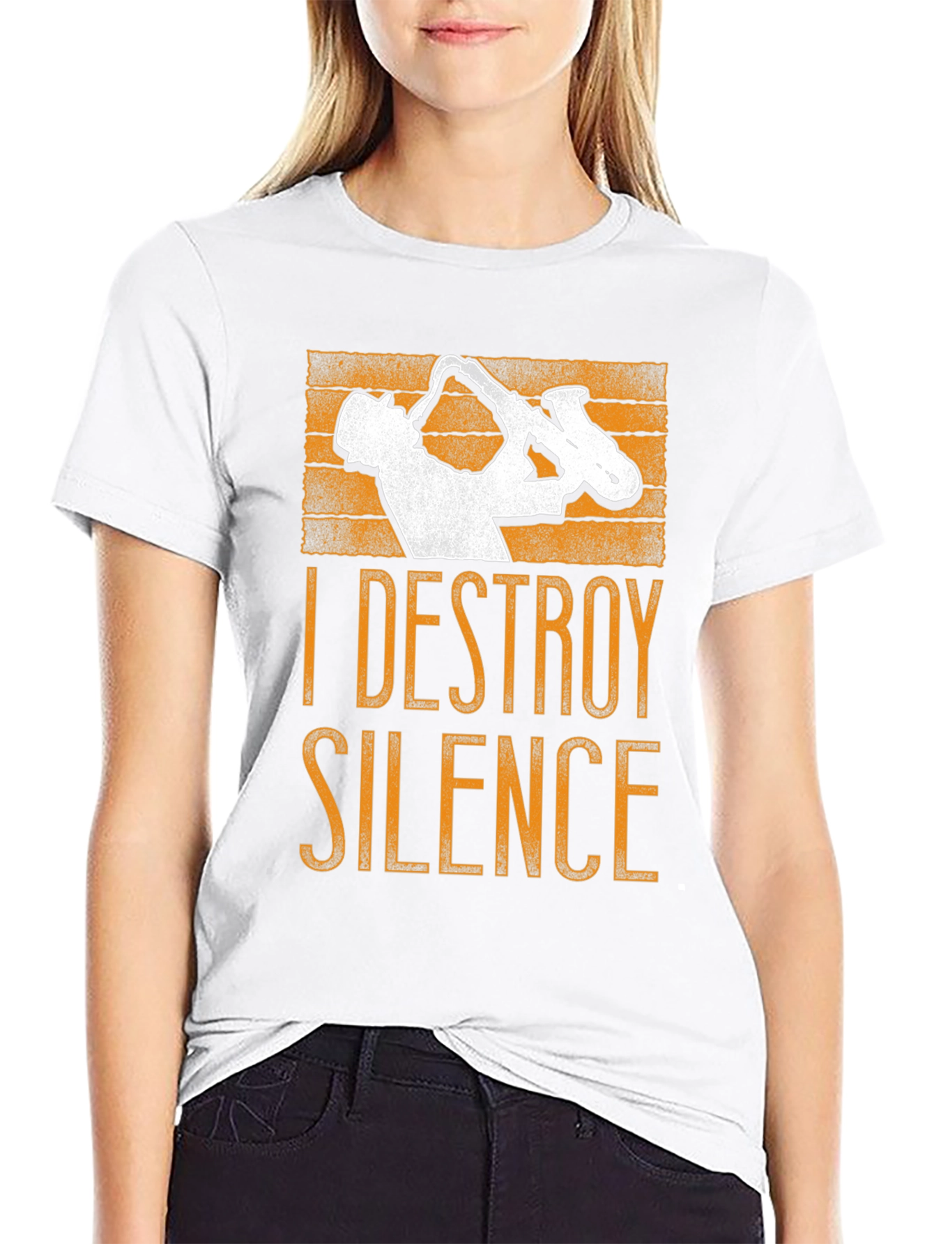 Destroy Silence Saxophone Graphic Tee