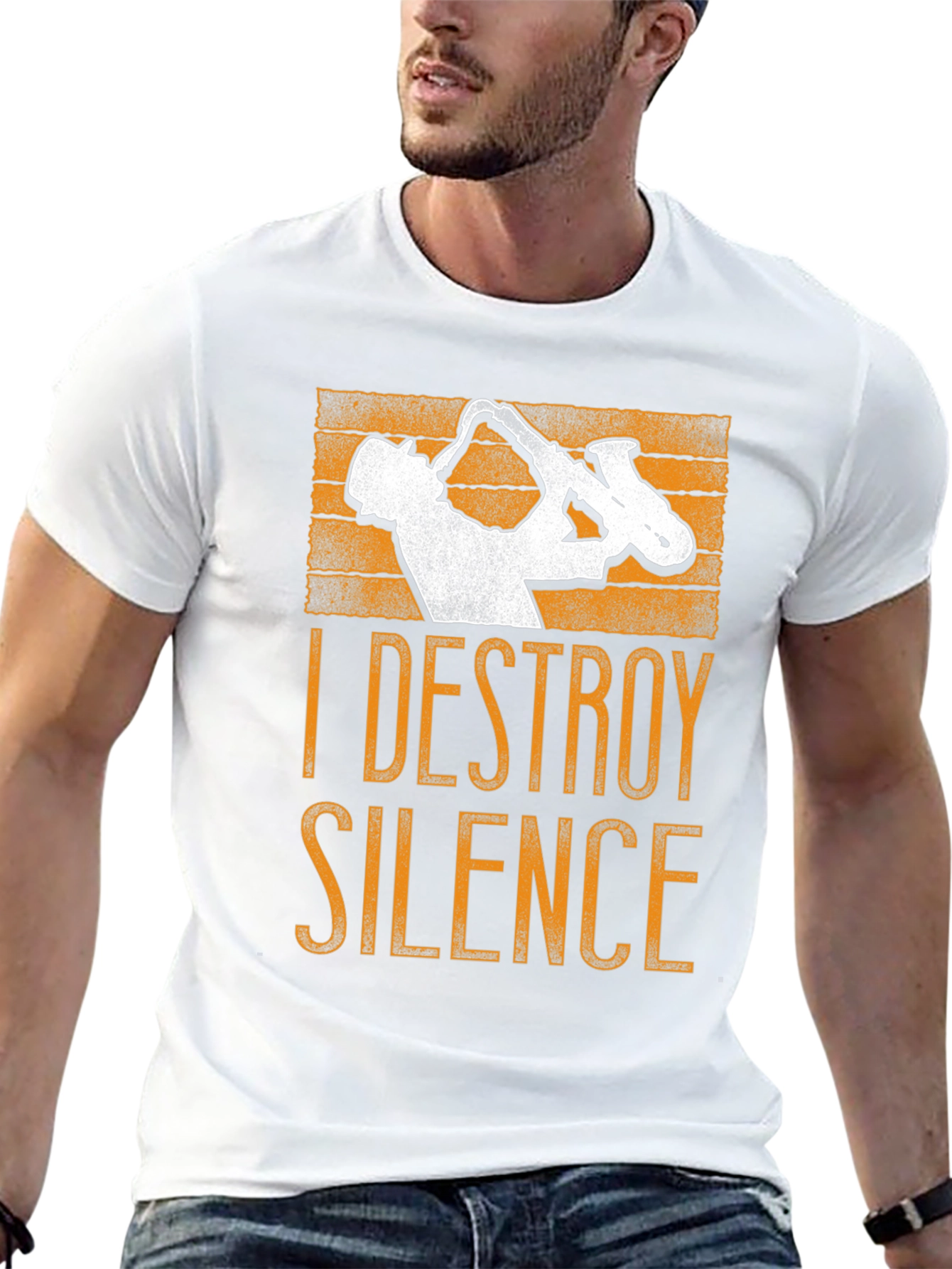 Destroy Silence Saxophone Graphic Tee