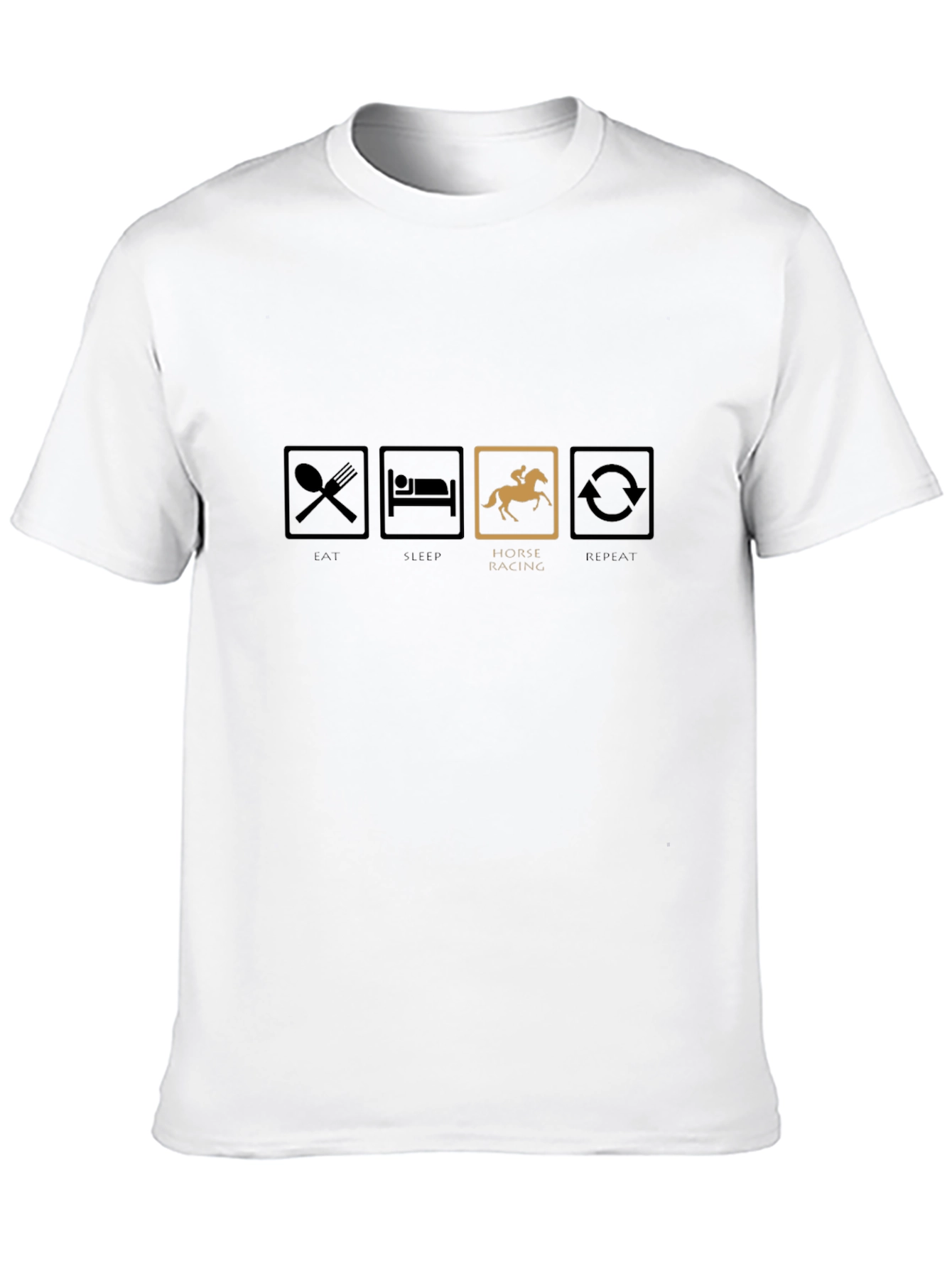 Eat Sleep Horse Racing Repeat Black Tee