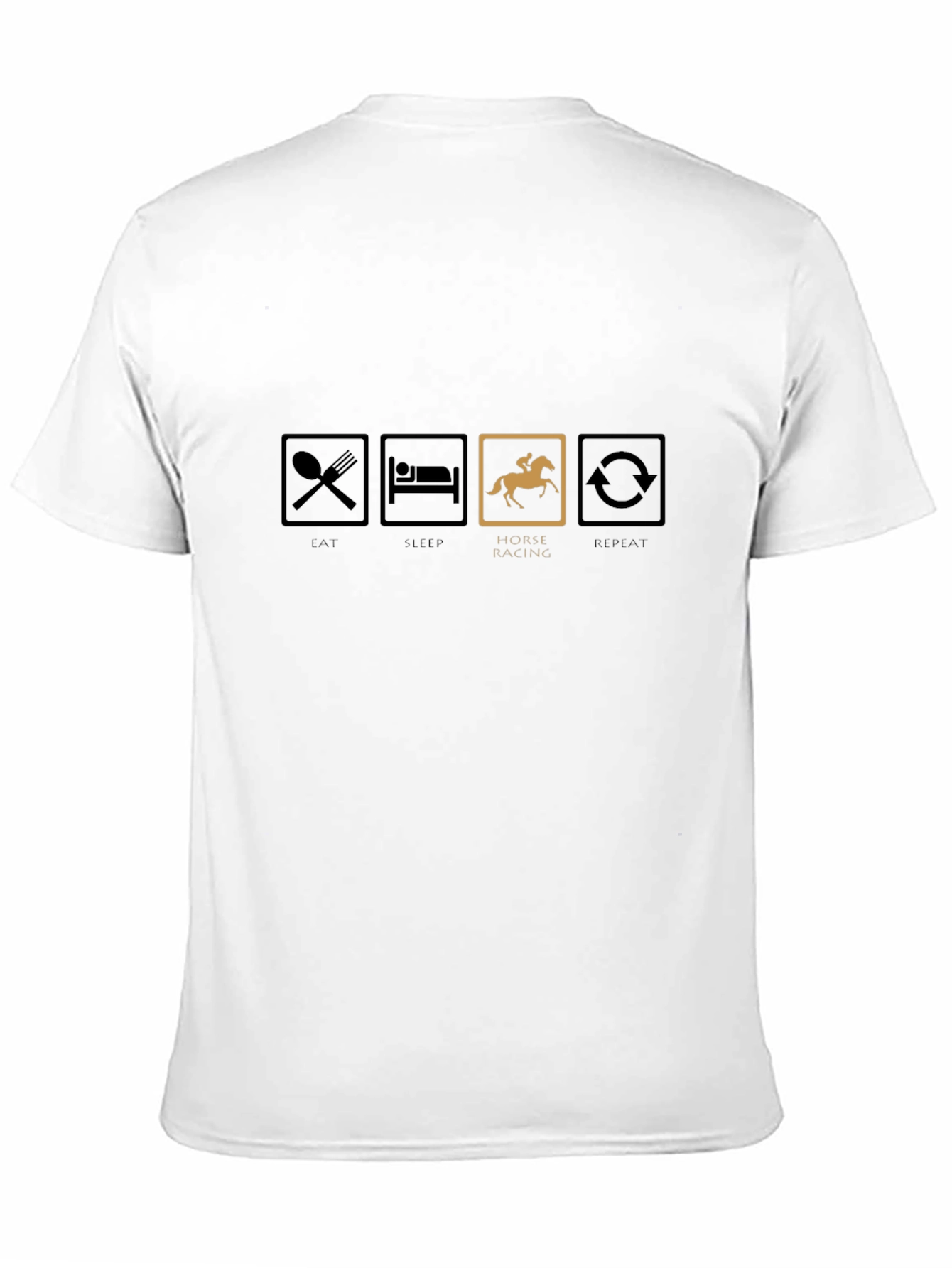 Eat Sleep Horse Racing Repeat Black Tee