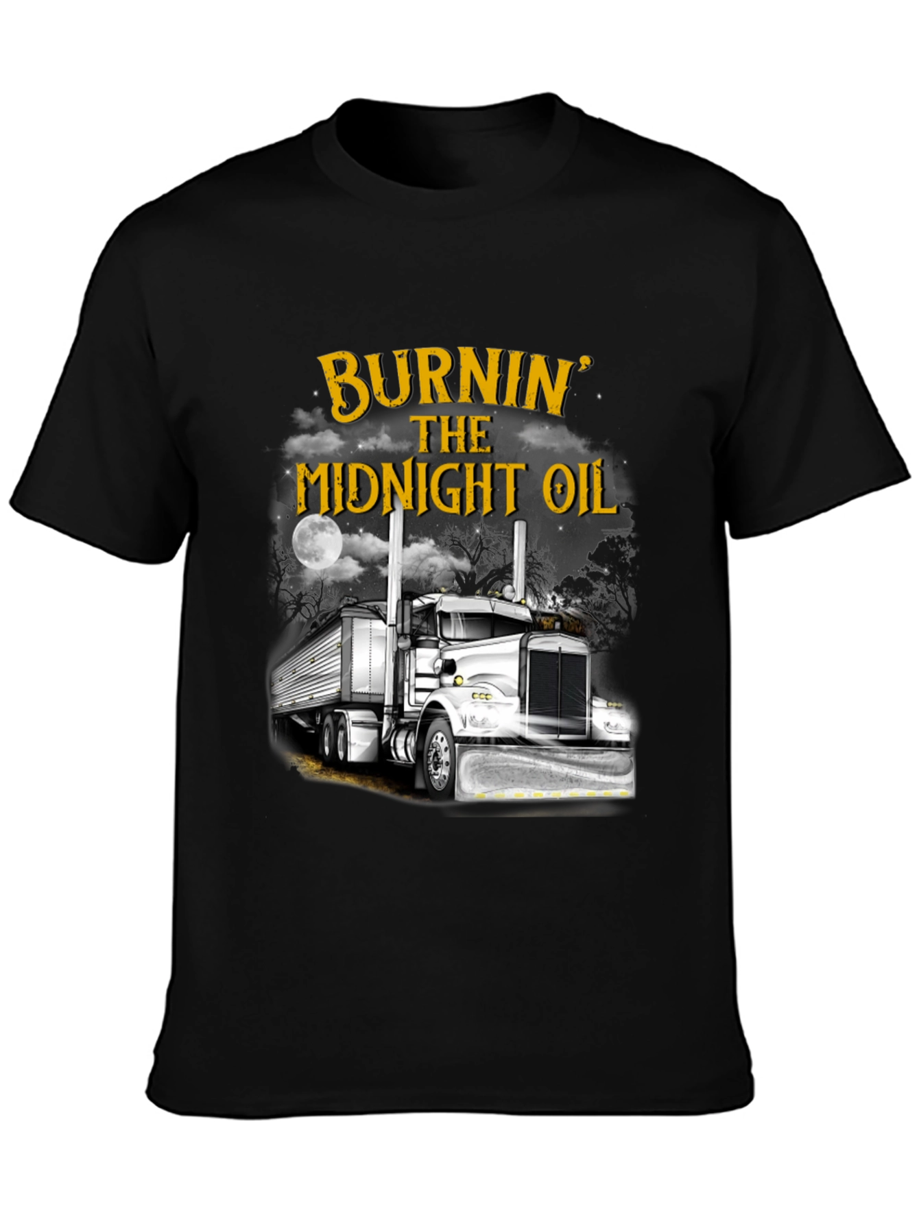 Burnin the Midnight Oil Trucker T-Shirt