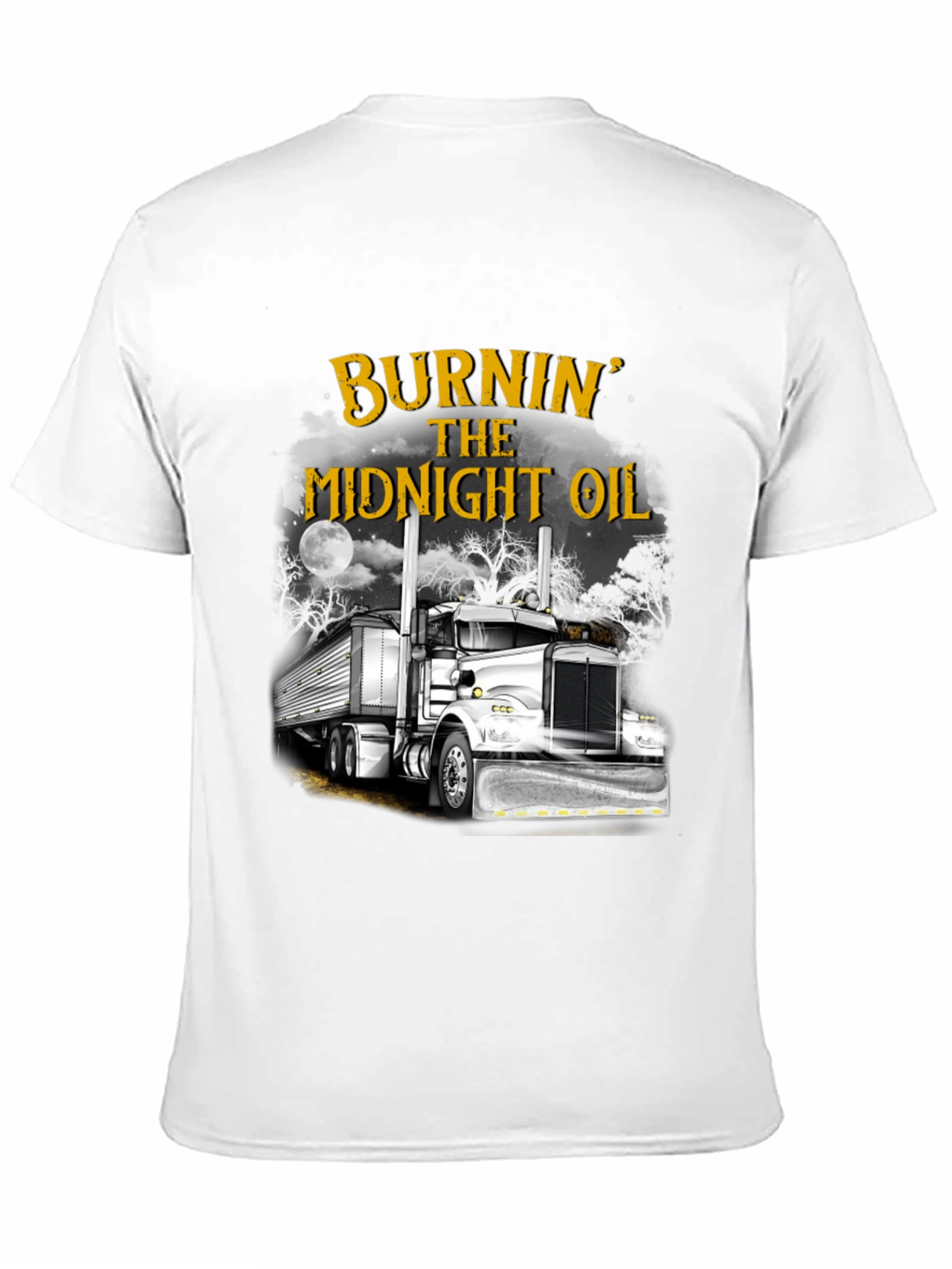 Burnin the Midnight Oil Trucker T-Shirt