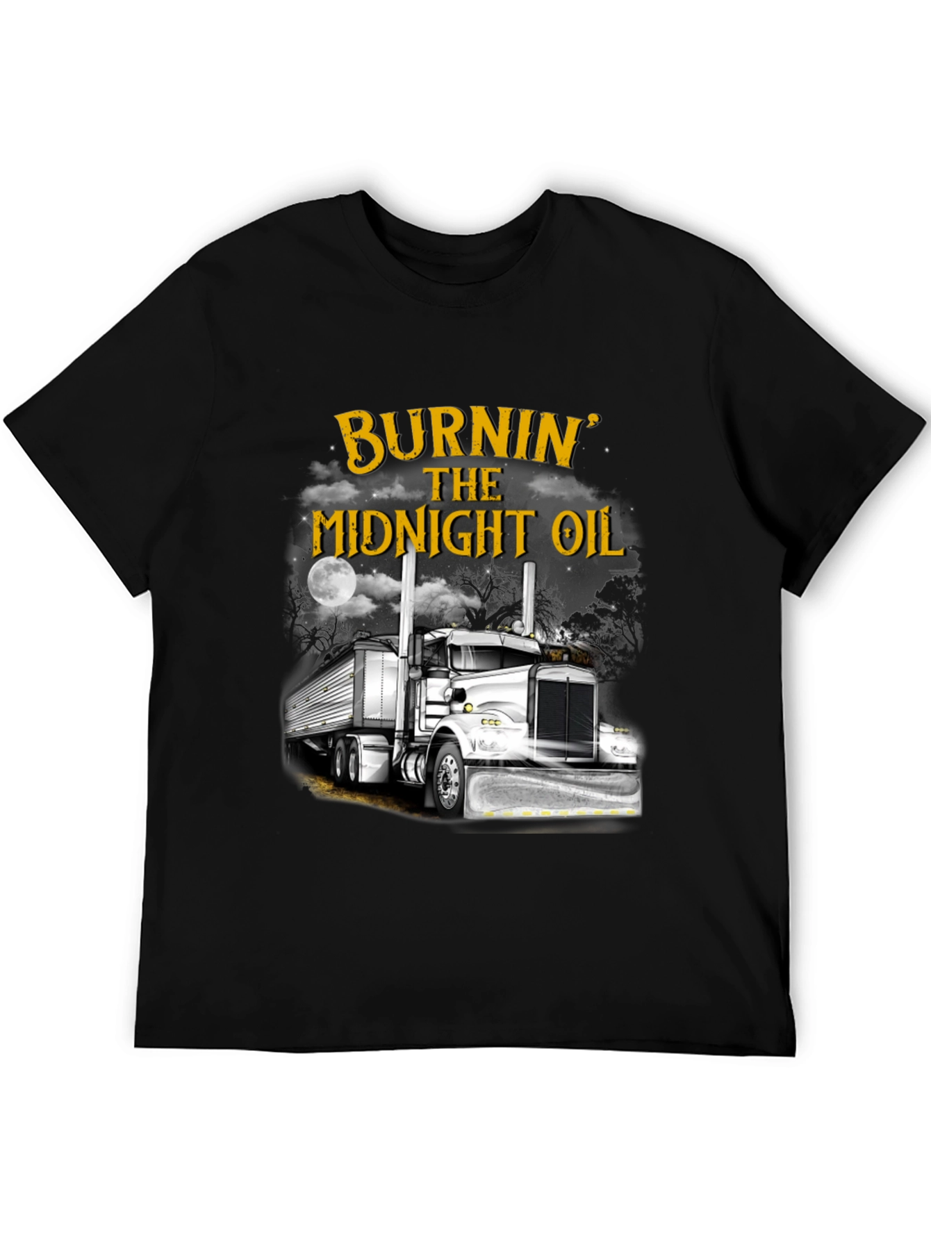 Burnin the Midnight Oil Trucker T-Shirt