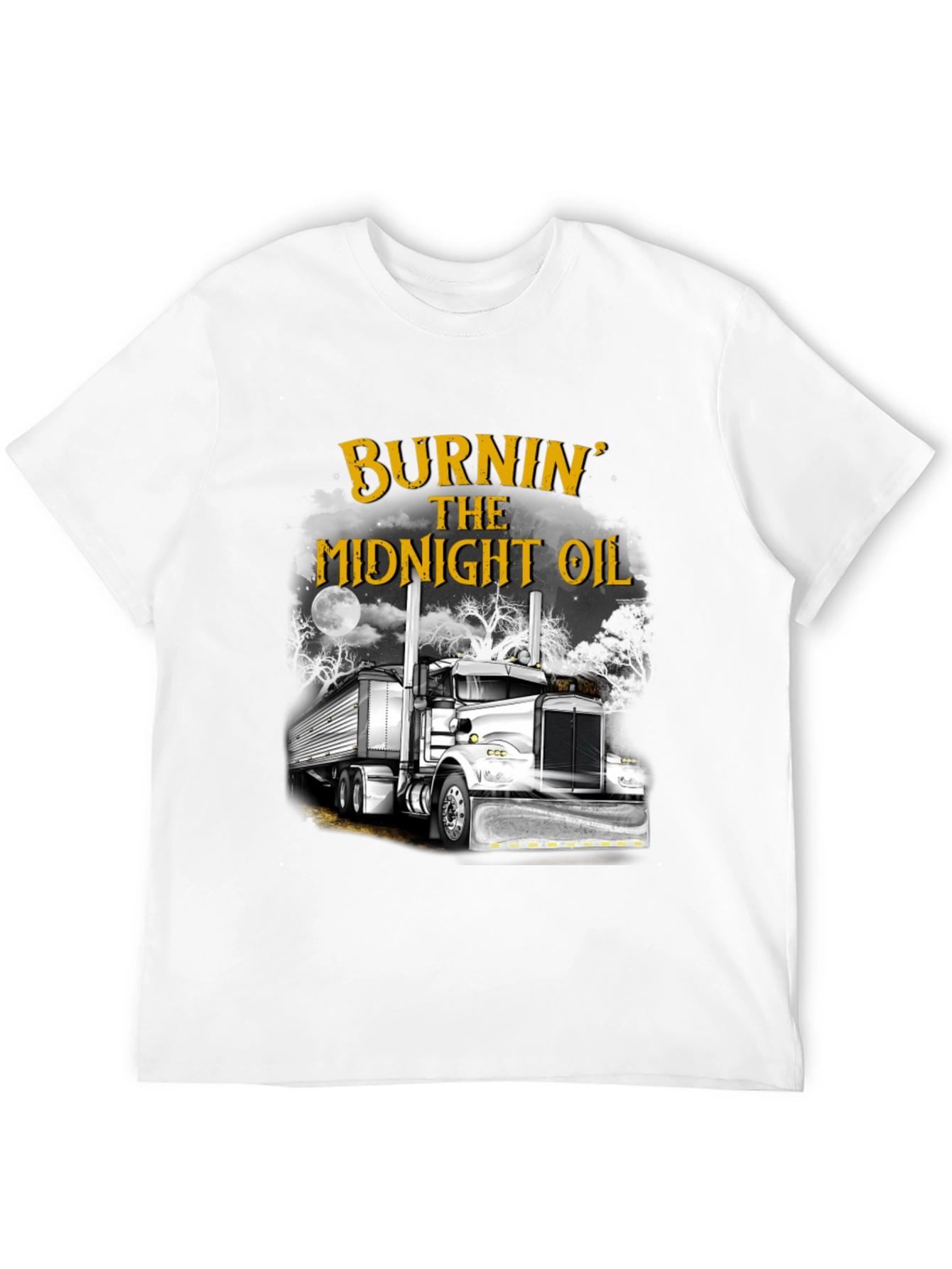Burnin the Midnight Oil Trucker T-Shirt