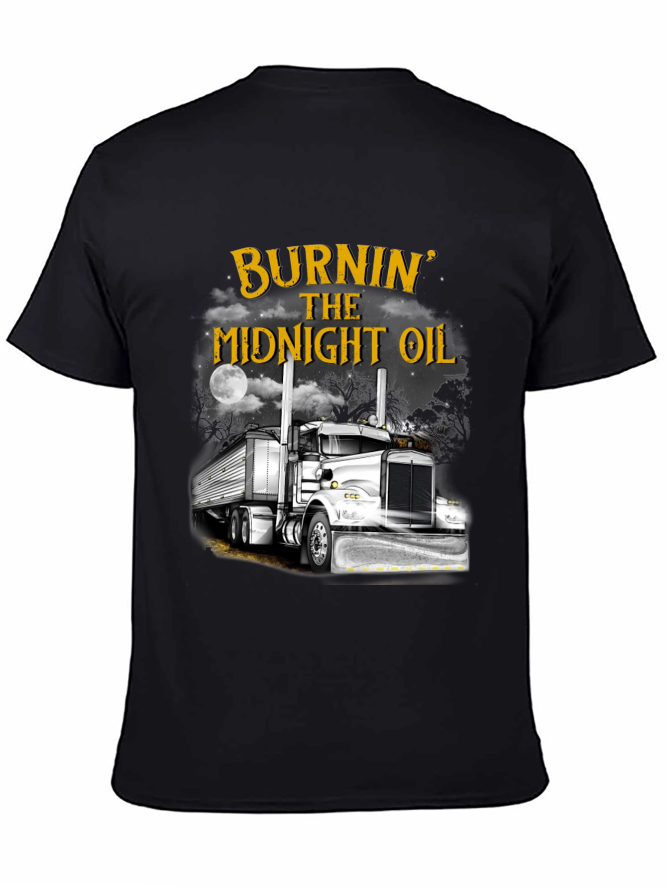 Burnin the Midnight Oil Trucker T-Shirt