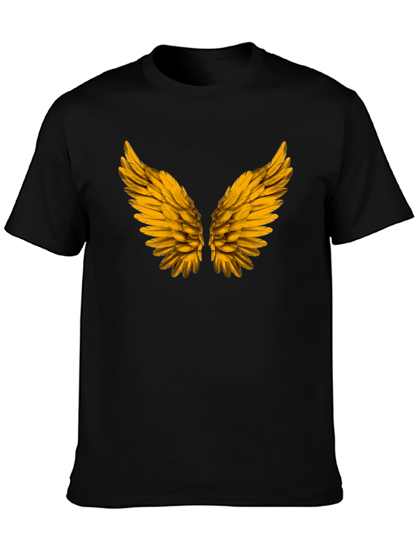 Golden Wings Graphic Black T-Shirt