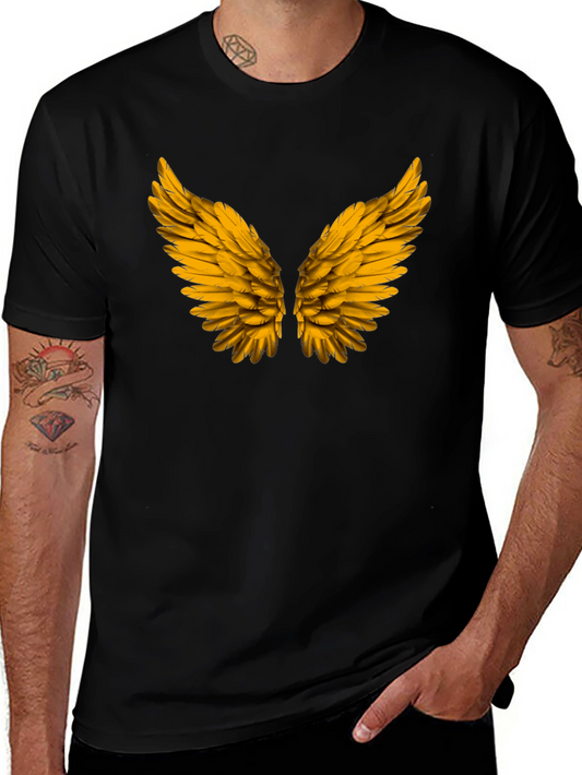 Golden Wings Graphic Black T-Shirt
