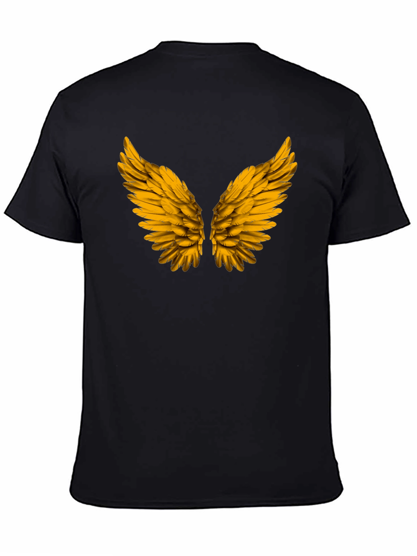 Golden Wings Graphic Black T-Shirt