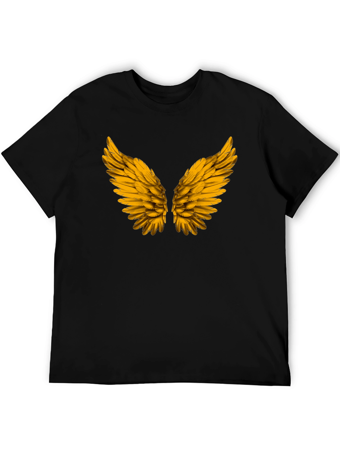 Golden Wings Graphic Black T-Shirt
