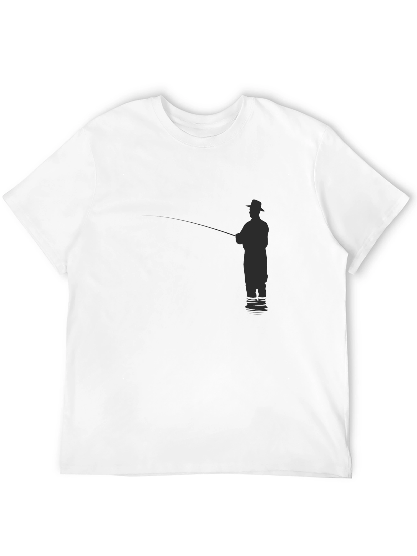Fisherman Silhouette Black T-Shirt