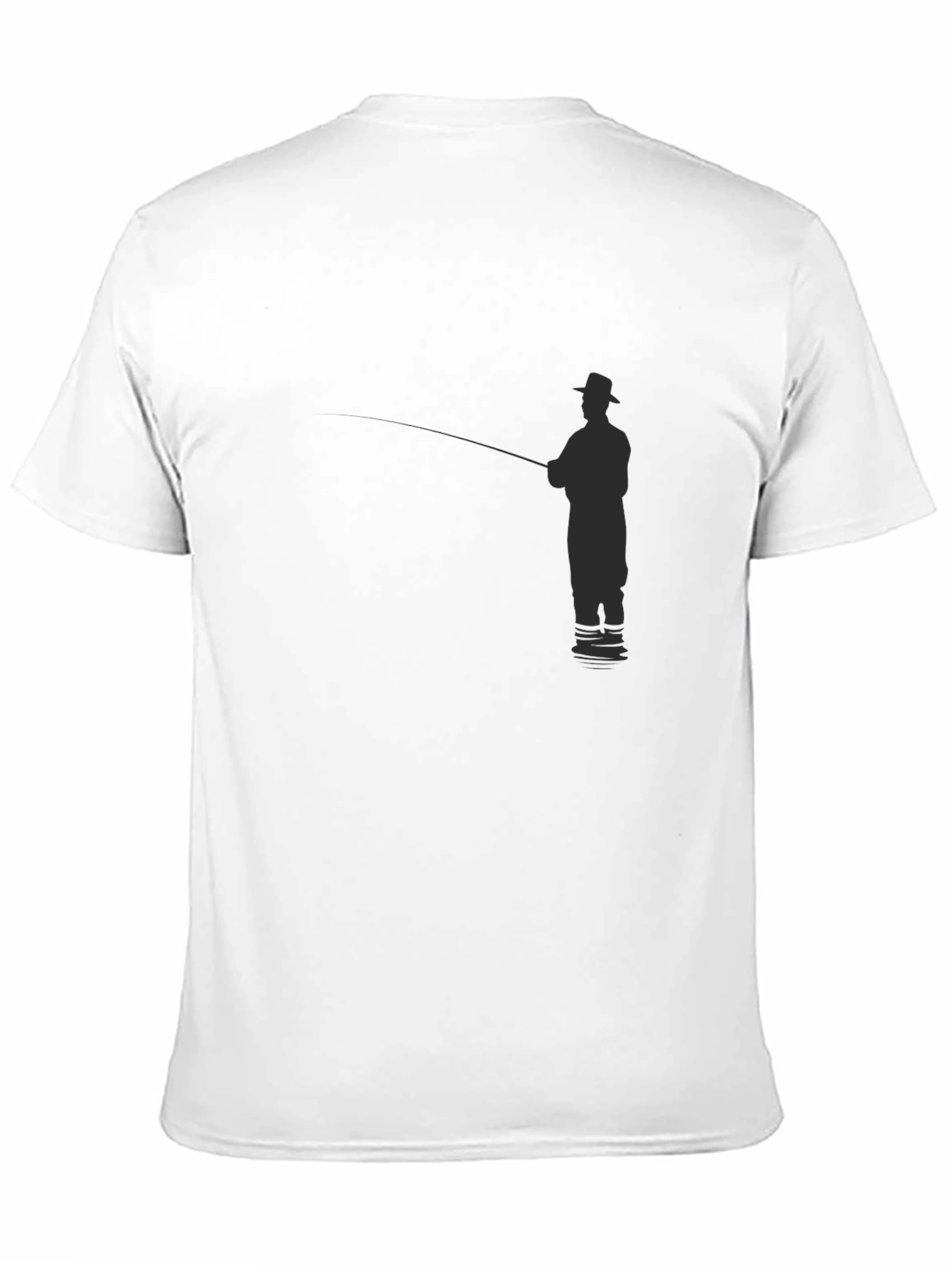 Fisherman Silhouette Black T-Shirt