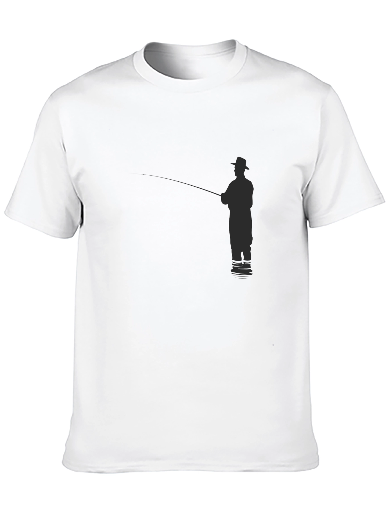 Fisherman Silhouette Black T-Shirt