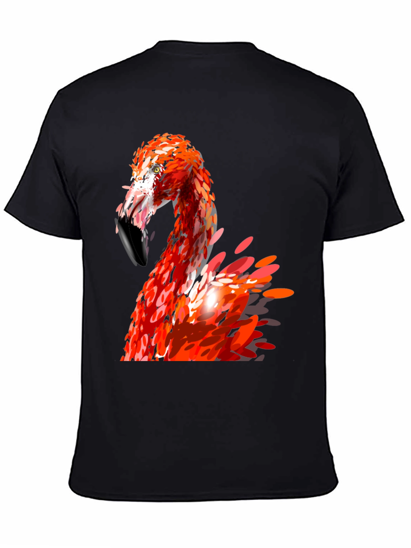 Flamingo Graphic Print Black T-Shirt