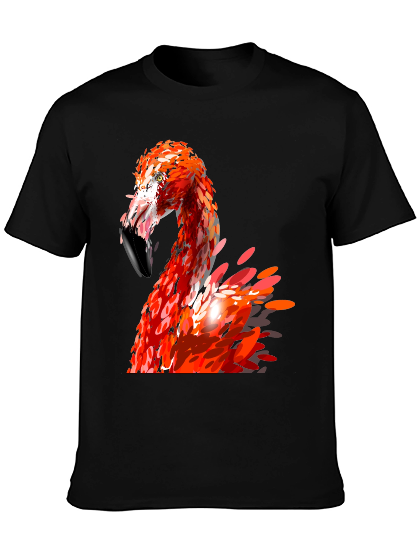 Flamingo Graphic Print Black T-Shirt