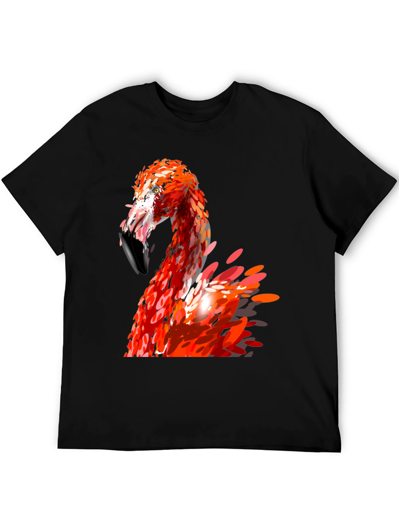 Flamingo Graphic Print Black T-Shirt