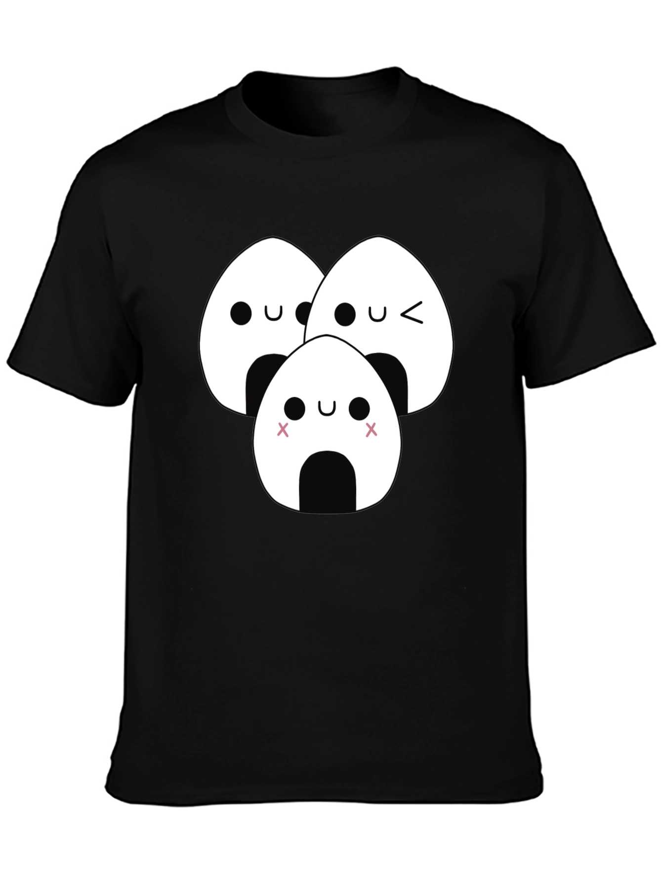 Cute Onigiri Kawaii T-Shirt - Black
