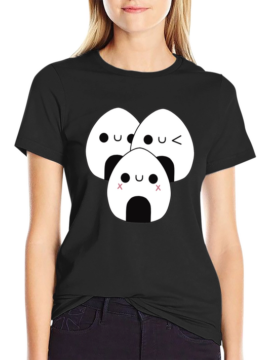 Cute Onigiri Kawaii T-Shirt - Black
