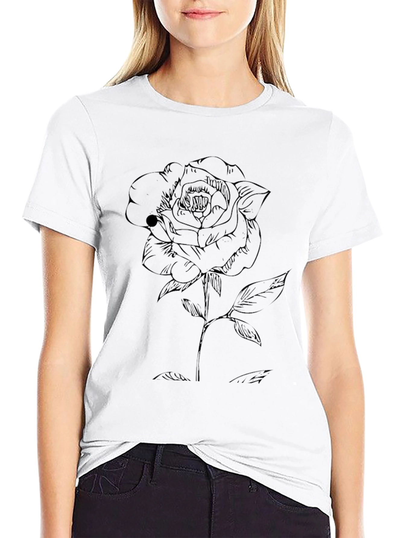 Black Rose Graphic Tee - Stylish Casual Wear