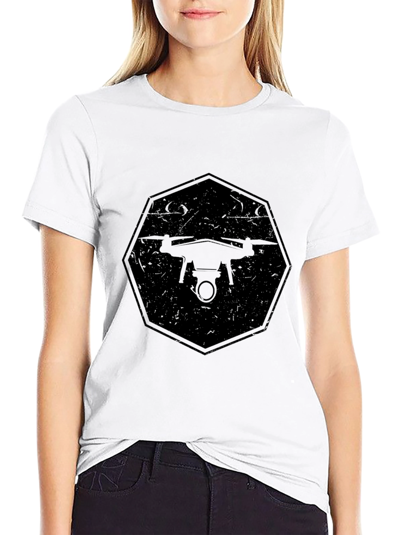 Drone Graphic T-Shirt - Black