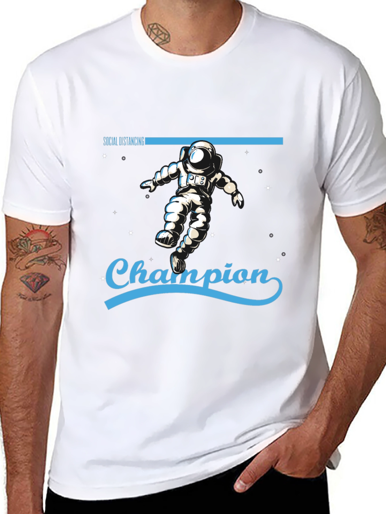 Social Distancing Champion Black T-Shirt