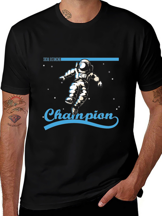 Social Distancing Champion Black T-Shirt