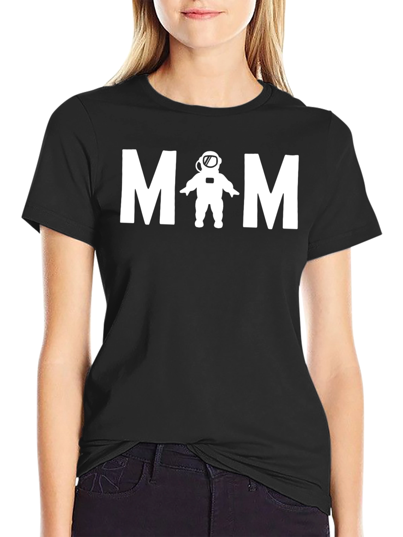 Mom Astronaut Graphic Tee - Black Unisex T-Shirt