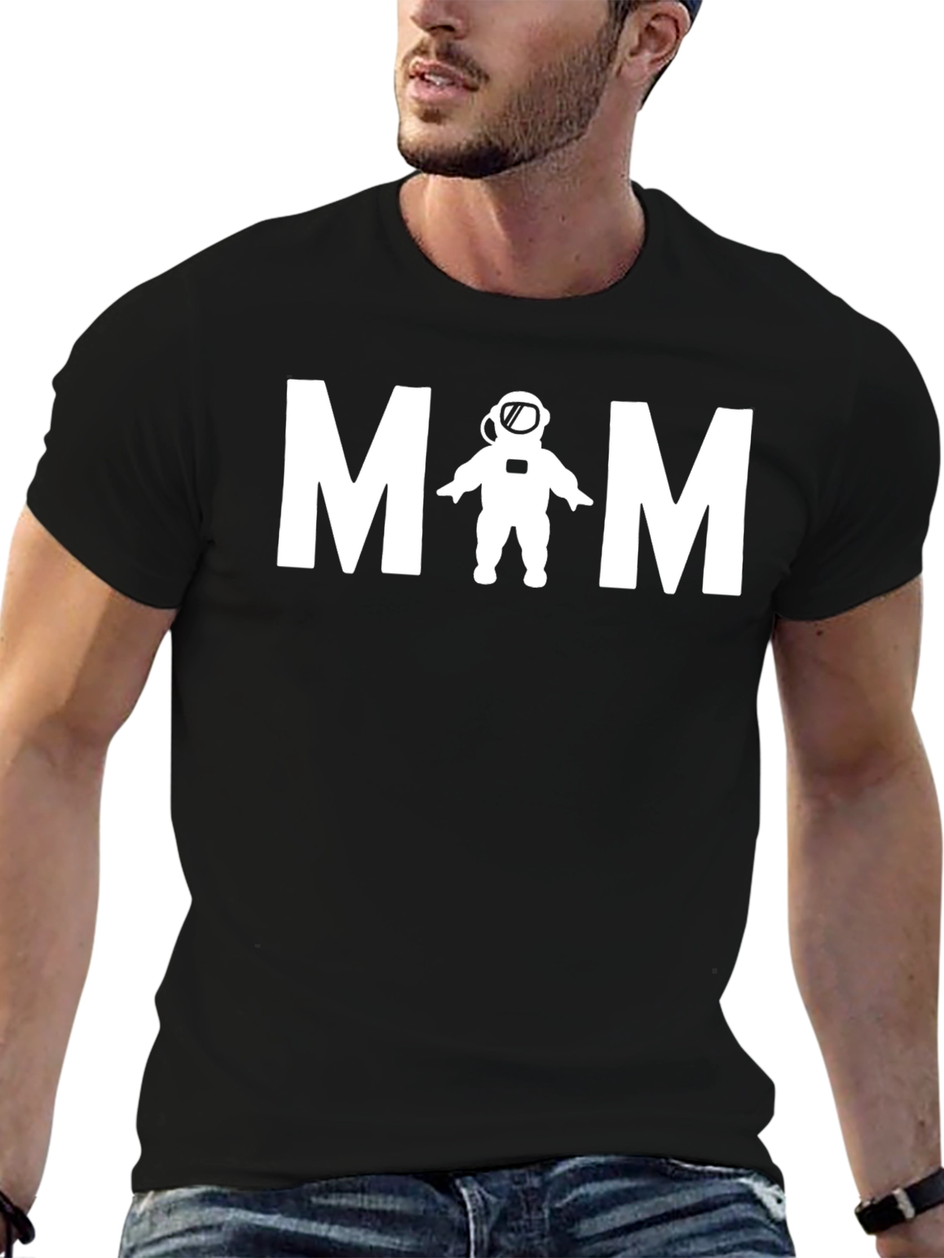 Mom Astronaut Graphic Tee - Black Unisex T-Shirt