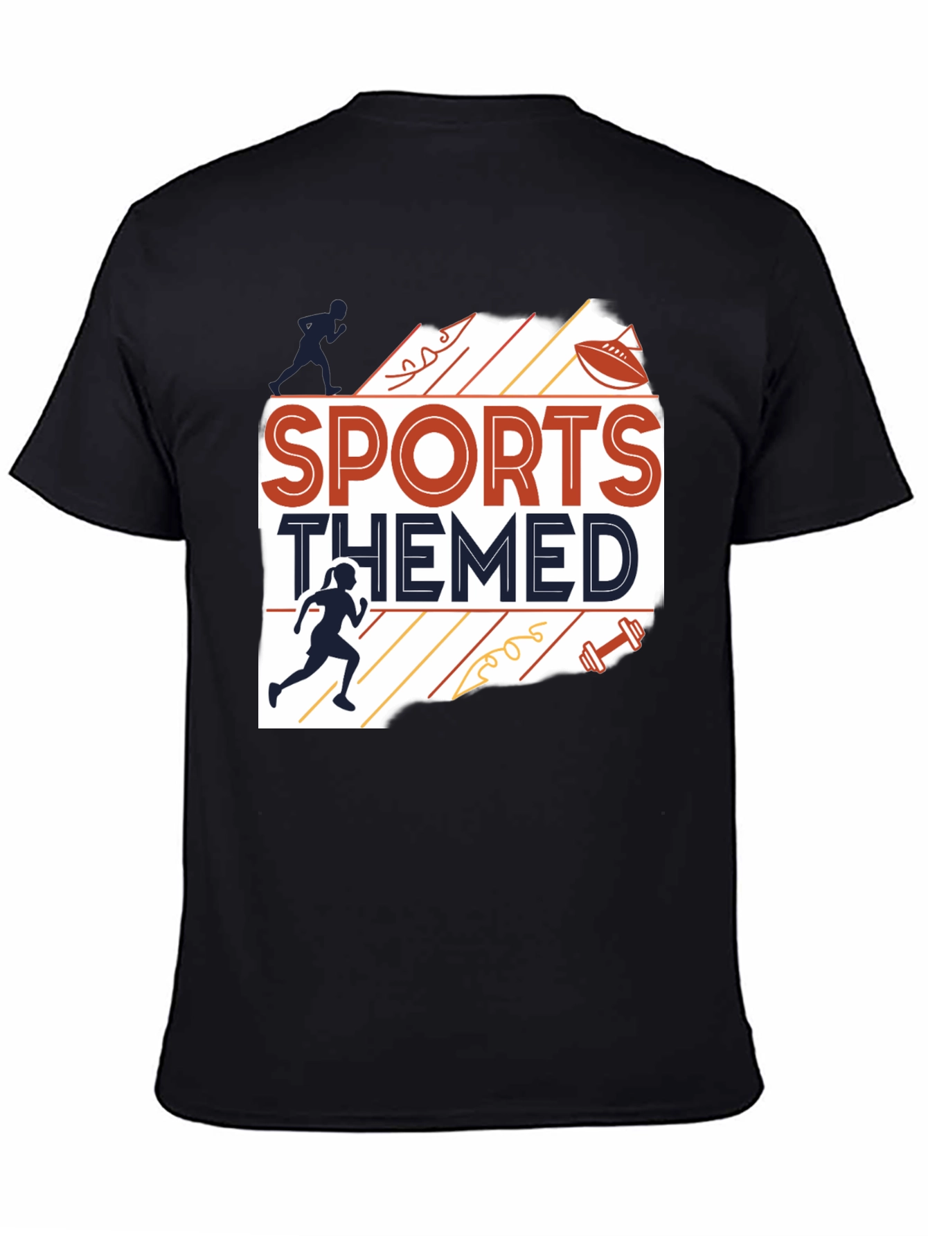 Sports Themed Graphic Tee - Black