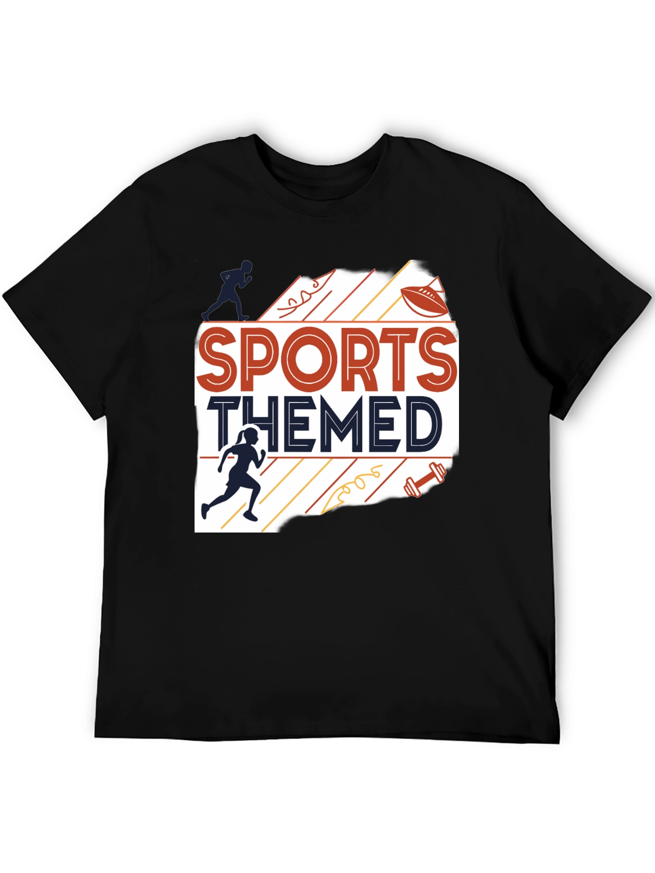 Sports Themed Graphic Tee - Black