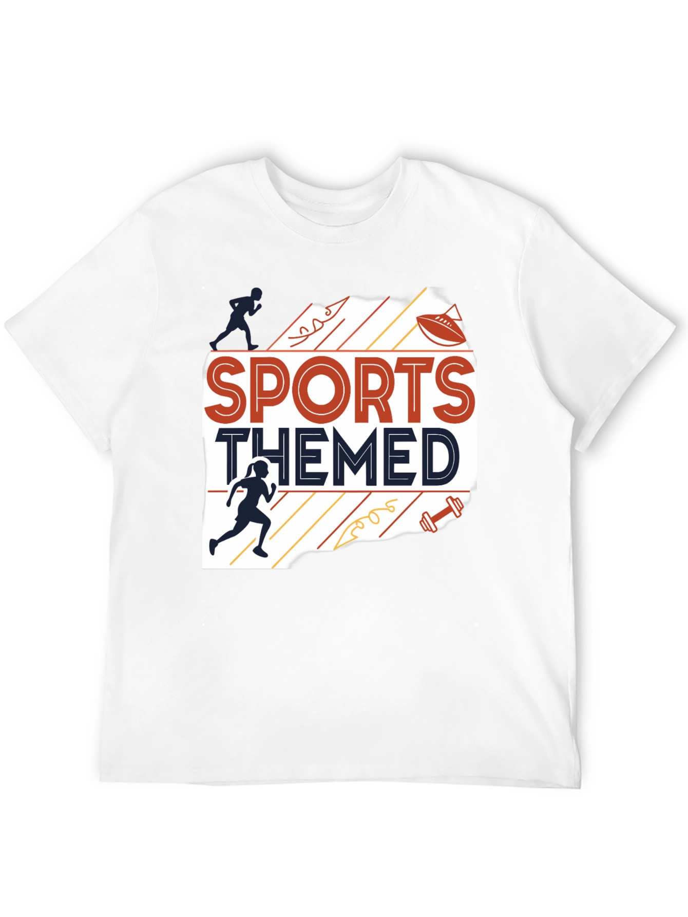 Sports Themed Graphic Tee - Black