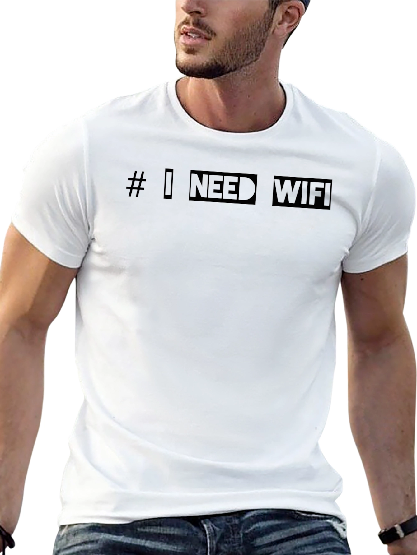 I Need WiFi Black T-Shirt - Modern Style