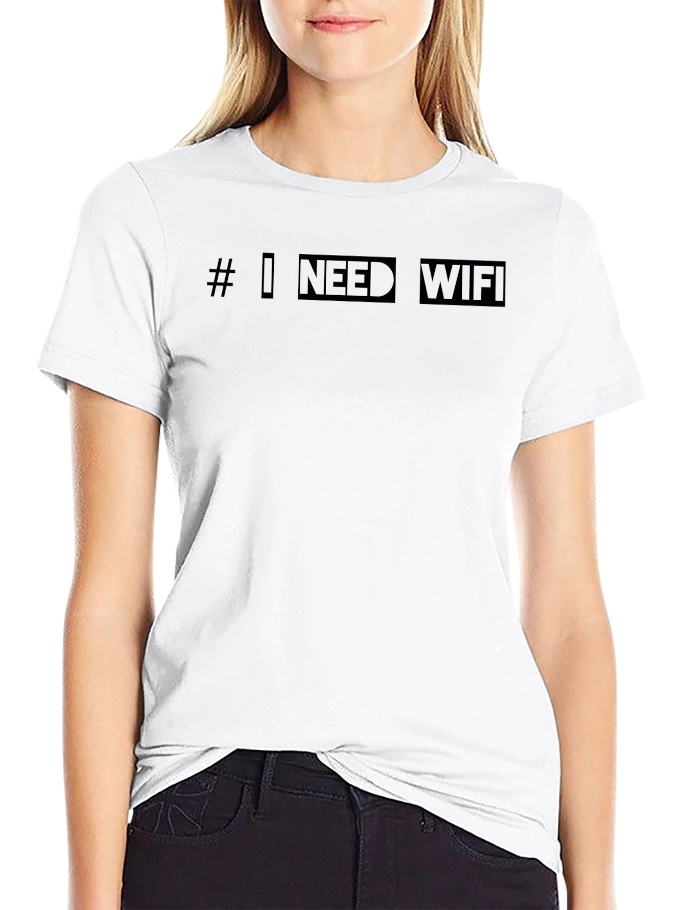 I Need WiFi Black T-Shirt - Modern Style