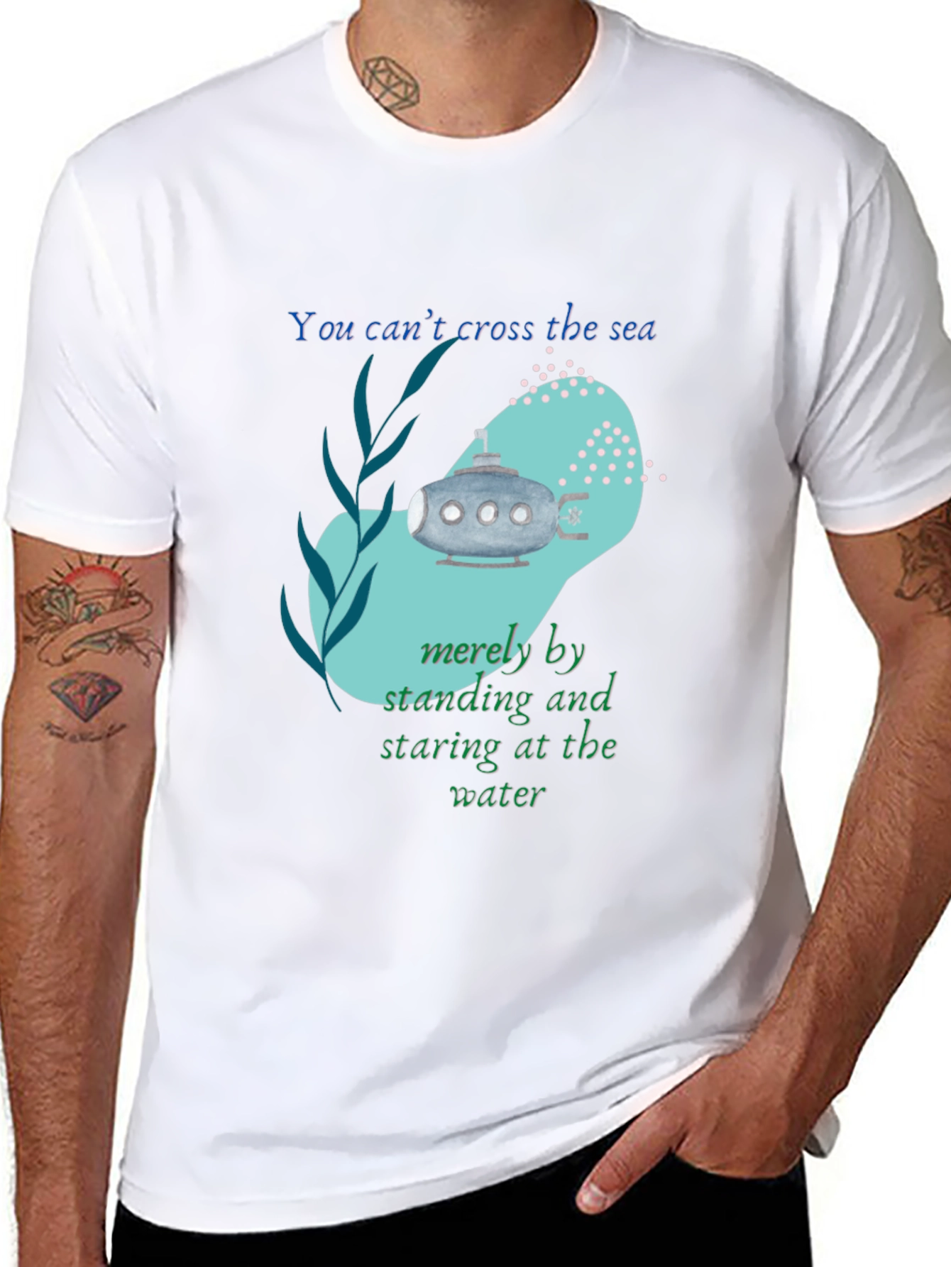 Inspirational Submarine Tee - Cross the Sea Design