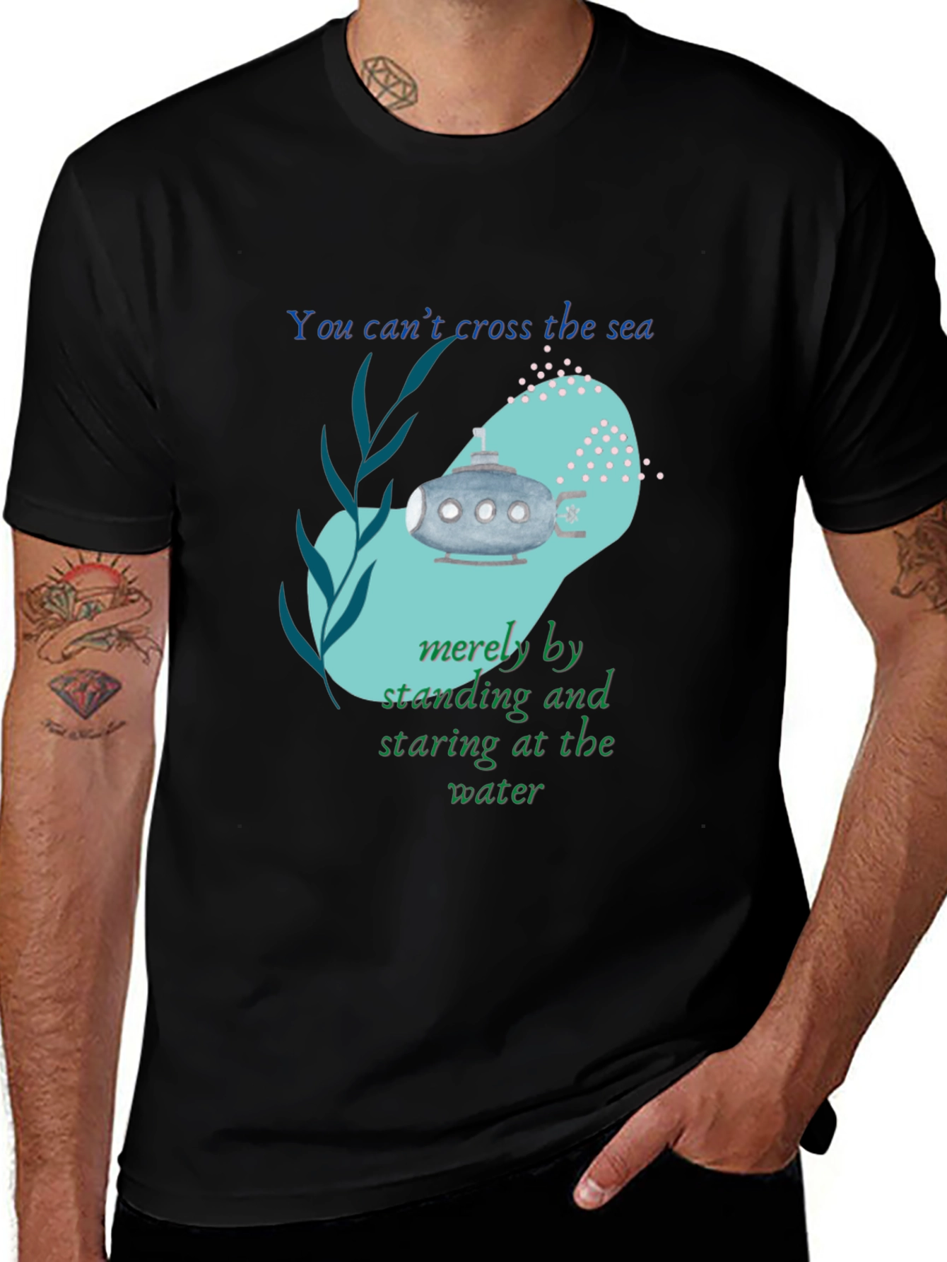 Inspirational Submarine Tee - Cross the Sea Design