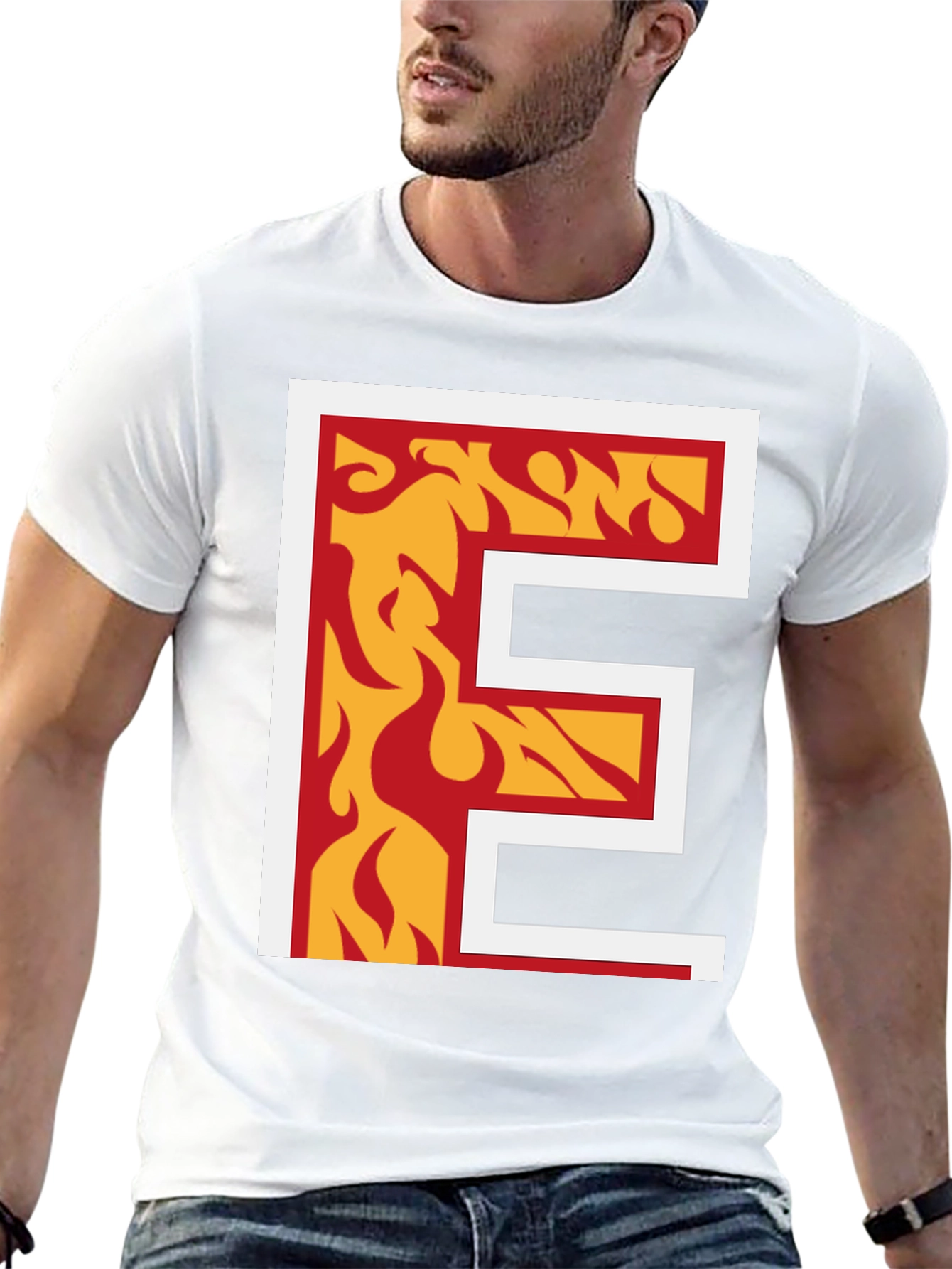 Fiery Letter E Graphic Tee