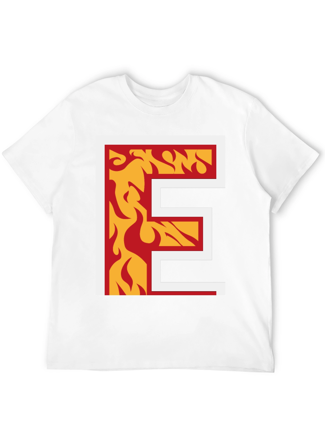 Fiery Letter E Graphic Tee