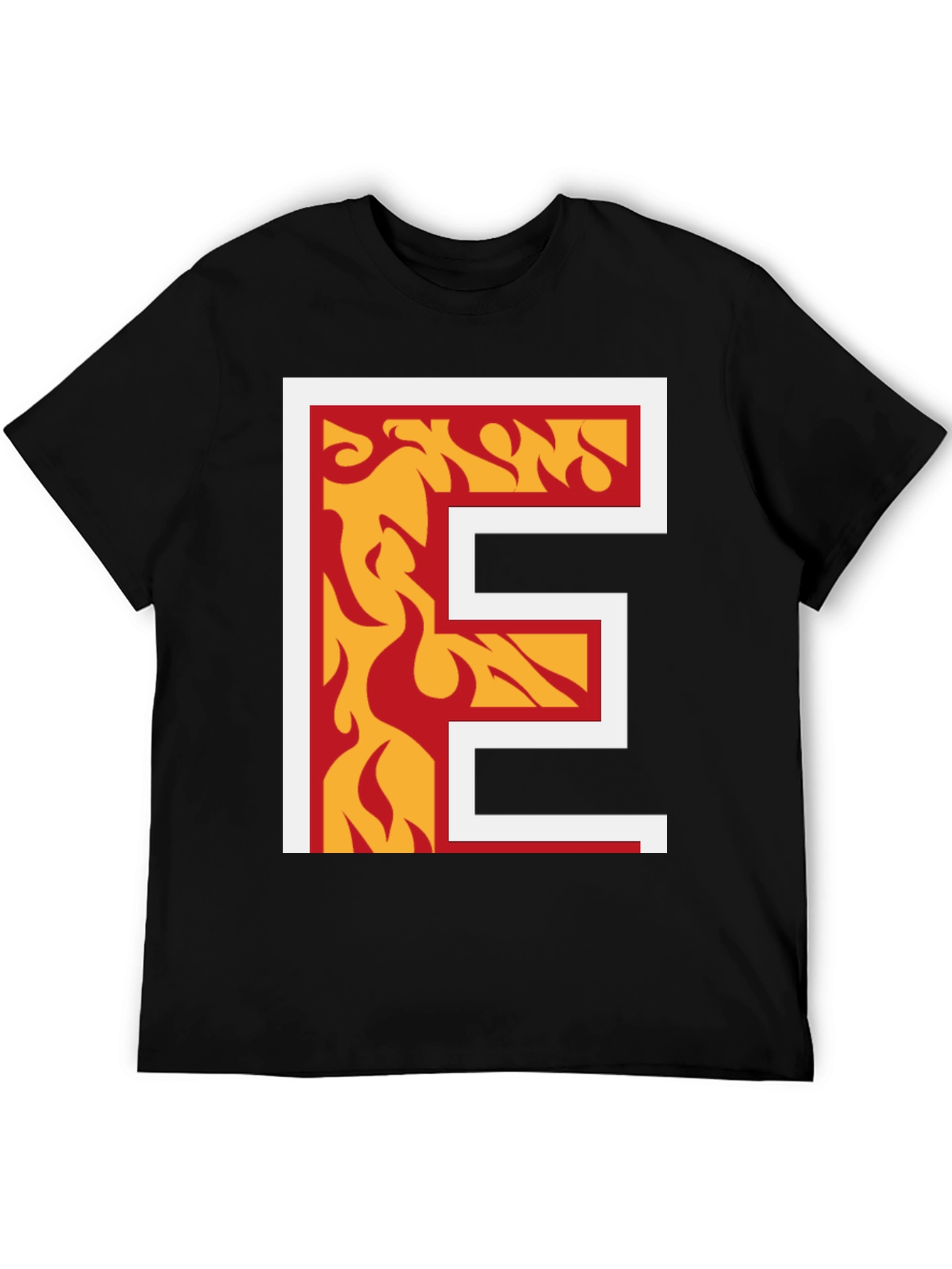 Fiery Letter E Graphic Tee