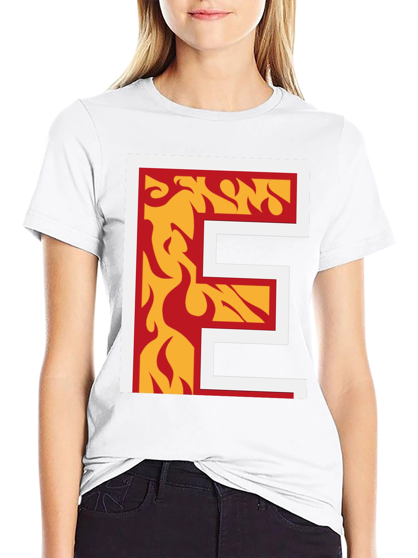 Fiery Letter E Graphic Tee